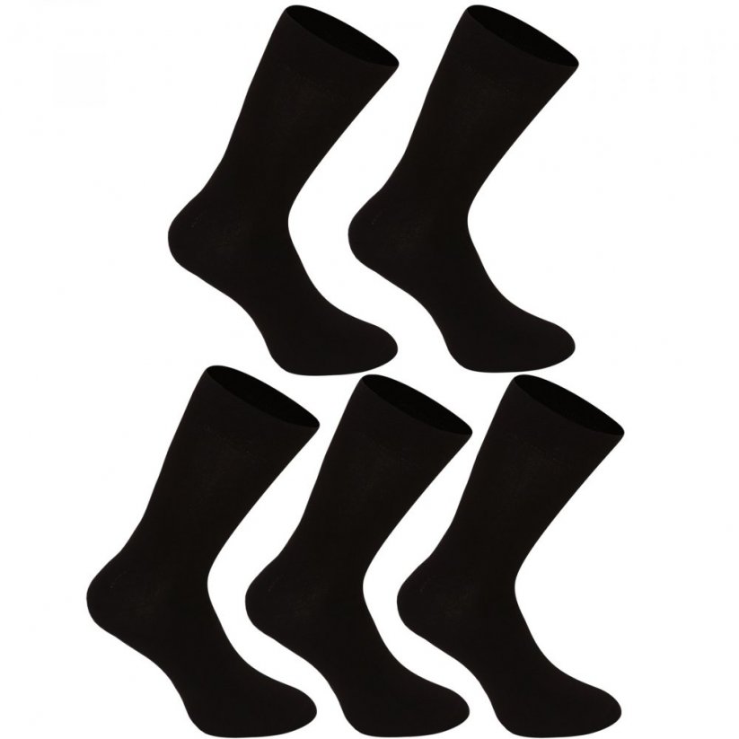 5PACK ponožky Nedeto vysoké bambusové černé (5NDTP001) - Velikost: M