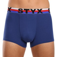 3PACK pánské boxerky Styx sportovní guma tmavě modré trikolóra (3G1968)