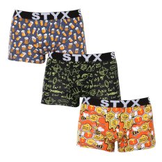 3PACK pánské boxerky Styx art sportovní guma vícebarevné (3G13724)