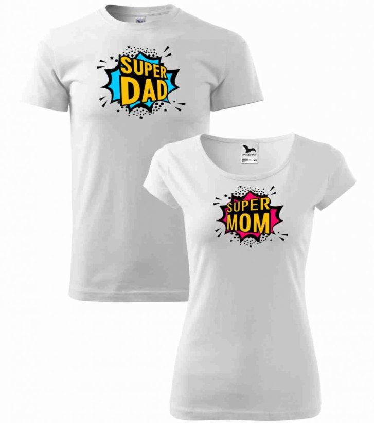 Párové tričká - Super Dad and Mom