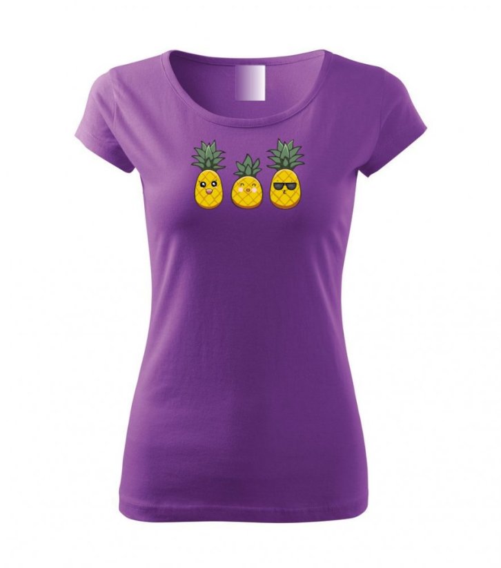 Dámské tričko - Ananas - Barva: Fialová