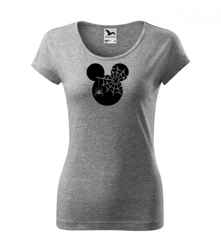 Dámské tričko - MOUSE - Pavučina - Barva: Tmavě šedý melír