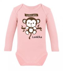 Dětské body s dlouhým rukávem - Zvědavá opička