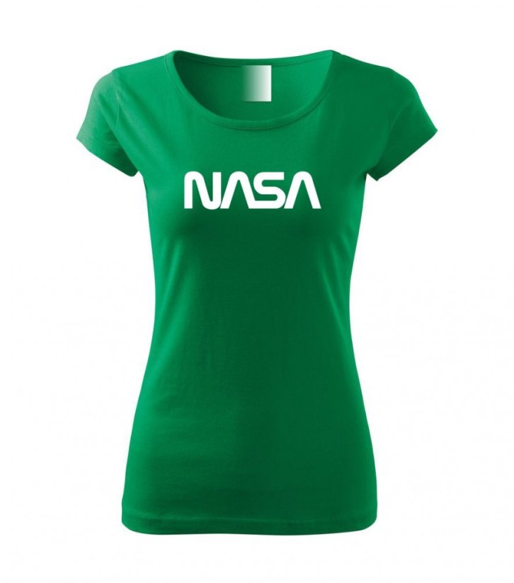 Dámské tričko - NASA - White - Barva: Středně zelená