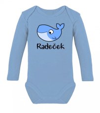Dětské body s dlouhým rukávem - Velrybka