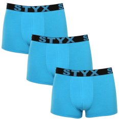3PACK pánské boxerky Styx sportovní guma světle modré (3G1169)