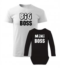 Rodinný set - Pánské tričko a body s dlouhým rukávem - Mini boss