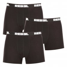3PACK pánské boxerky Nedeto Rebel černé (3NBR001)