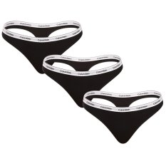3PACK dámská tanga Calvin Klein černé (QD5209E-UB1)