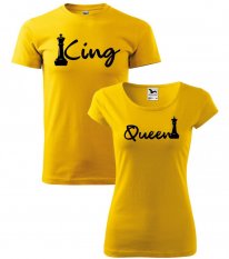 Párové tričká - Šachové figúrky - King & queen