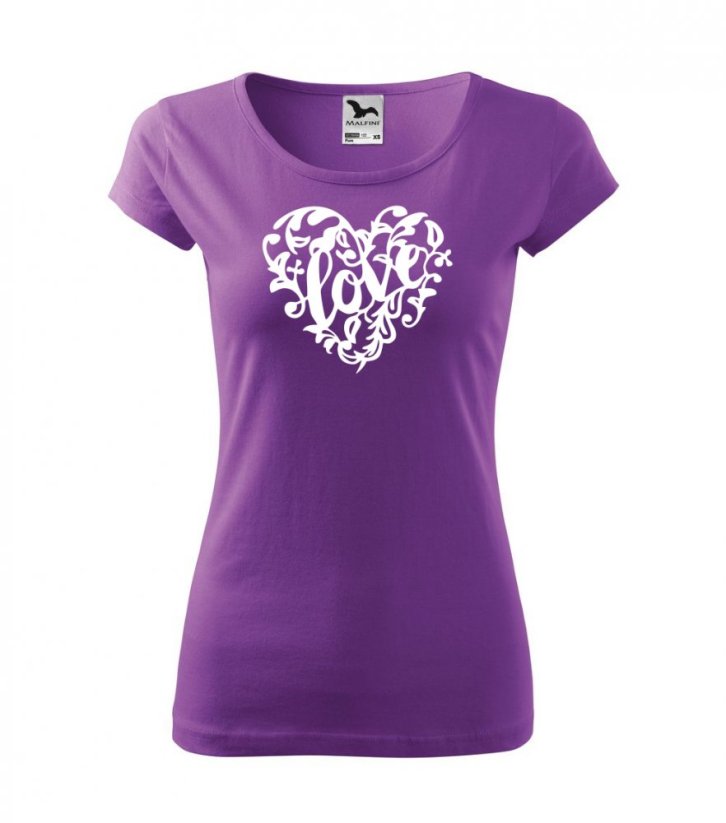 Dámské tričko - Love - Barva: Fialová