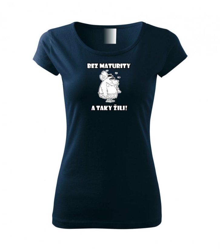 Dámské tričko - Bez maturity - Barva: Námořní modrá