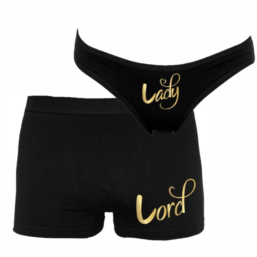 Boxerky a nohavičky - Lord & lady - Farba: Zlatá/Čierna