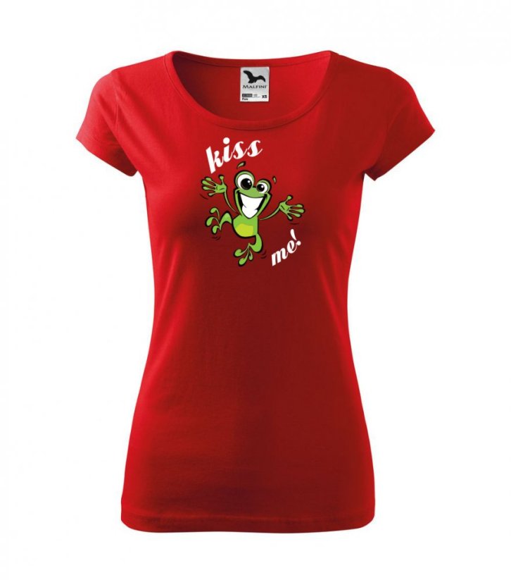 Dámské tričko - Kiss me - Barva: Červená