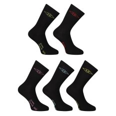 5PACK ponožky Lee Cooper vysoké černé (PO41029-1)