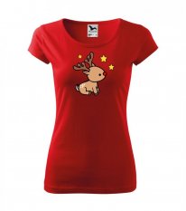 tričko s vánočním motivem - vánoční sob - hvězda - Povidlo